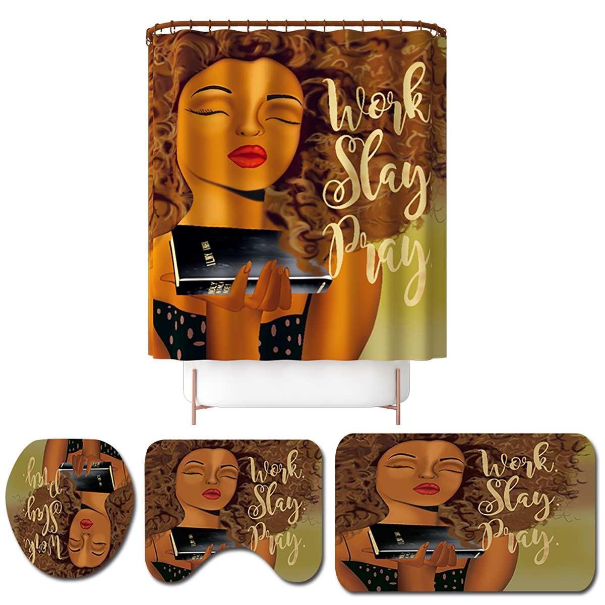 African American Shower Curtain Set - HEPSIBAH SHOP