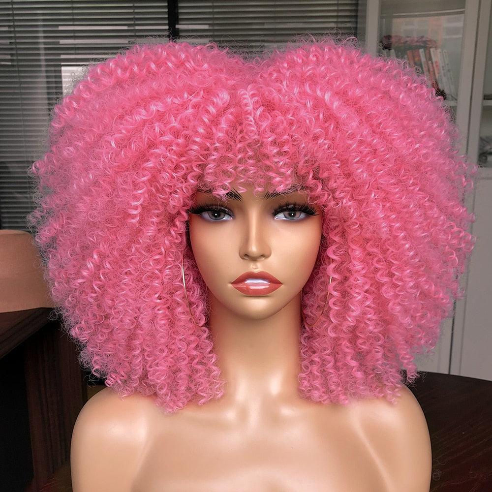 Short Afro Kinky Curly Wig With Bangs - HEPSIBAH SHOP