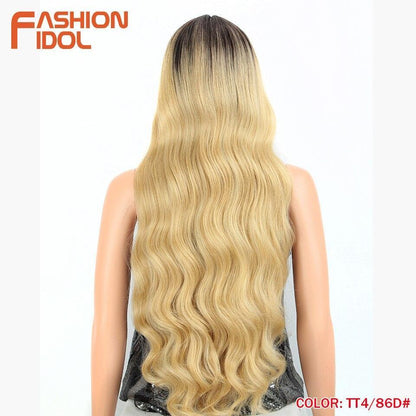 FASHION IDOL 28 Inch Deep Wave Hair Synthetic Lace Wigs - HEPSIBAH SHOP