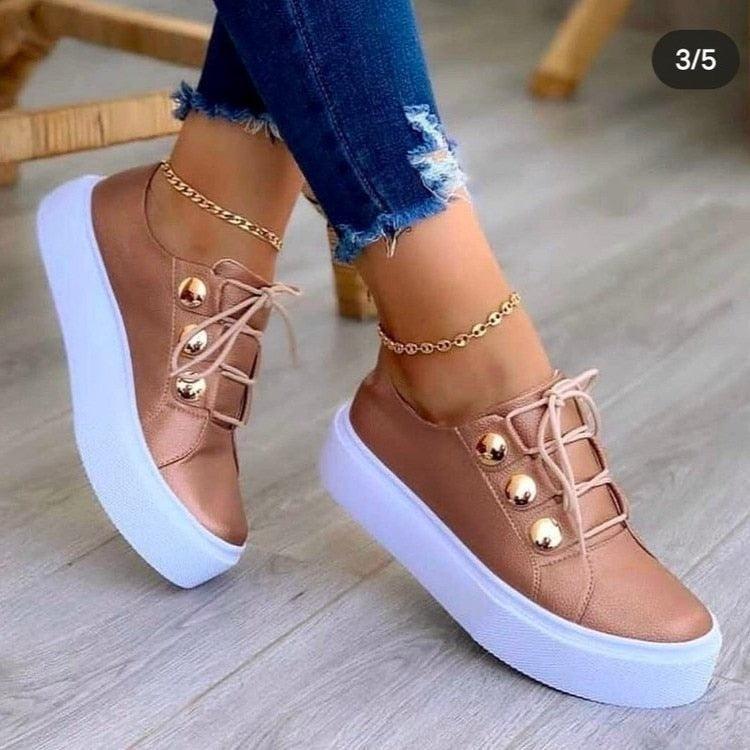 Casual Shoes Women Lace Up Flat Loafers - HEPSIBAH SHOP