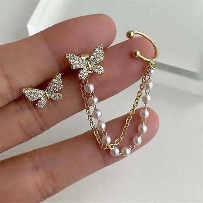 New Korean Sweet Grey Leaf Stud Earrings - HEPSIBAH SHOP