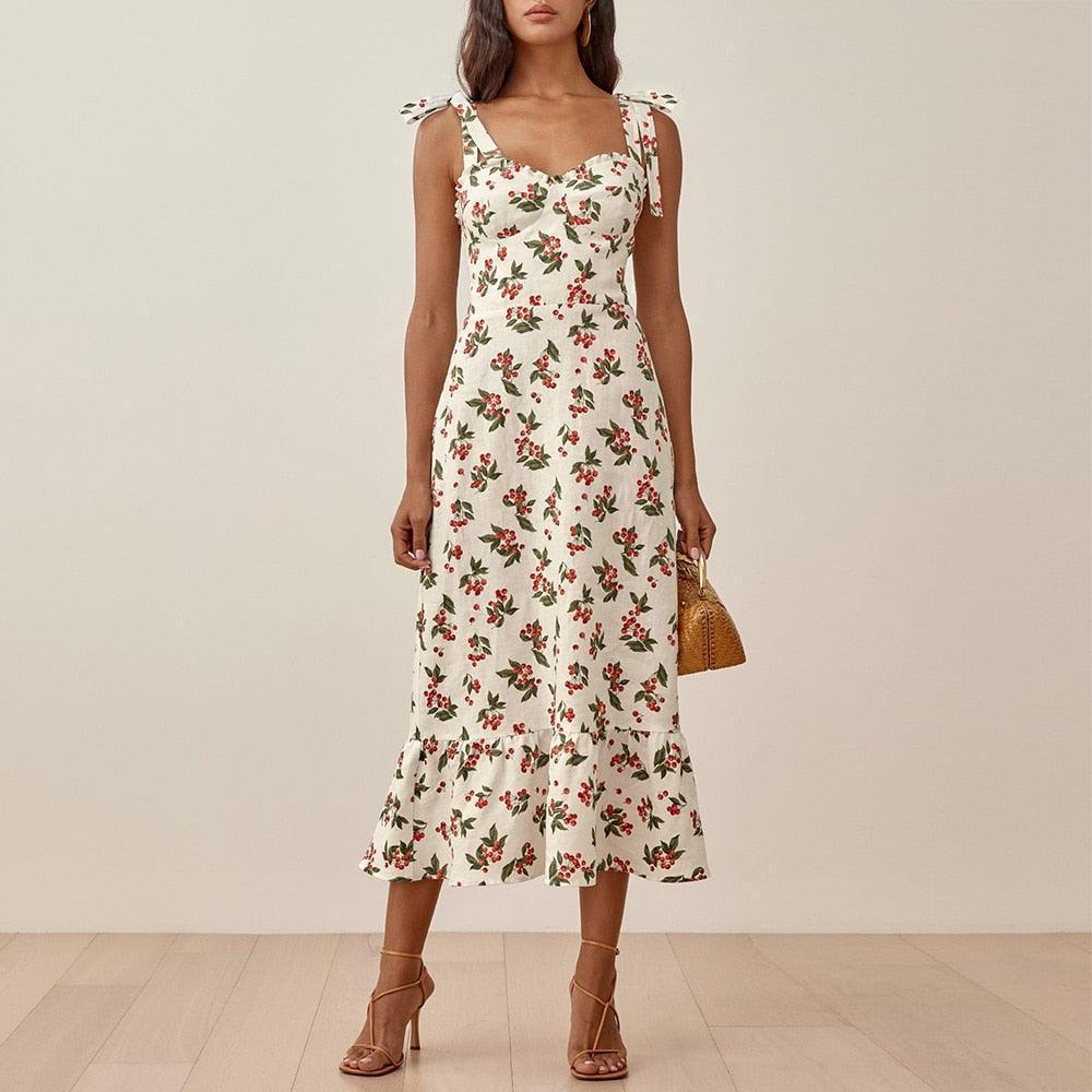 Dresses Women Elegant Vintage Floral Summer Dress - HEPSIBAH SHOP