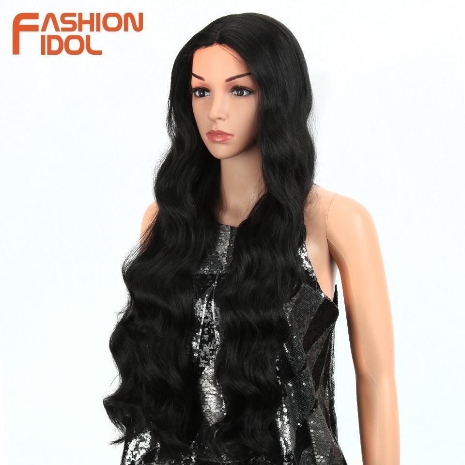 FASHION IDOL 28 Inch Deep Wave Hair Synthetic Lace Wigs - HEPSIBAH SHOP