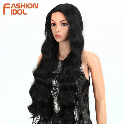 FASHION IDOL 28 Inch Deep Wave Hair Synthetic Lace Wigs - HEPSIBAH SHOP