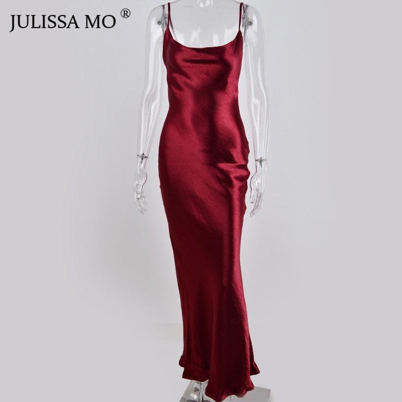 JULISSA MO Sexy Spaghetti Strap Backless Summer Dress - HEPSIBAH SHOP