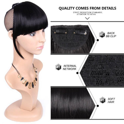 Natural Straight Synthetic Blunt Bangs - HEPSIBAH SHOP