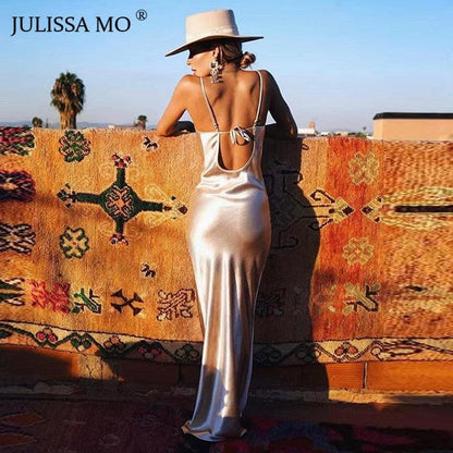 JULISSA MO Sexy Spaghetti Strap Backless Summer Dress - HEPSIBAH SHOP