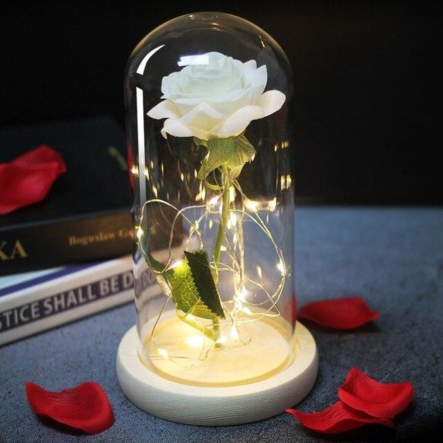 Rose Flower Glass Cover LED Lamp - HEPSIBAH SHOP