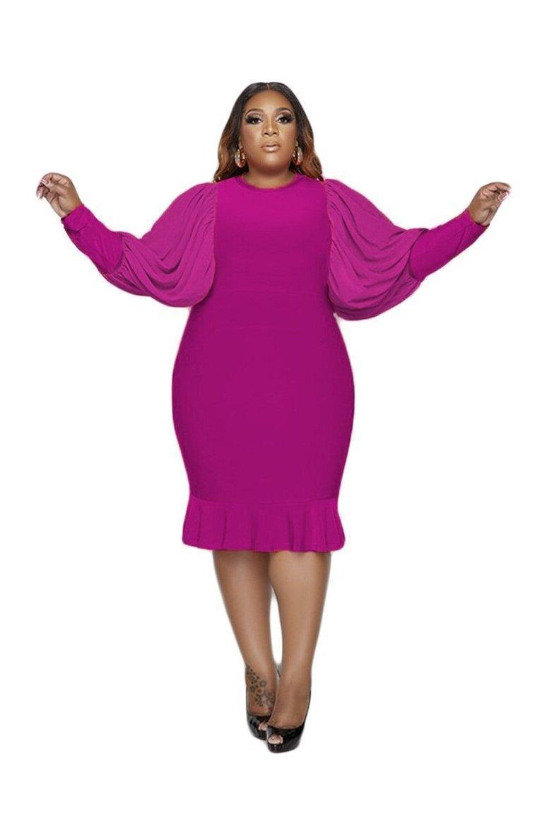 Plus Size Clothes Elegant Midi Dress - HEPSIBAH SHOP