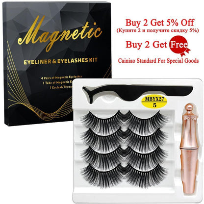 MB 4 Pairs 5 Magnetic Eyelashes Set - HEPSIBAH SHOP