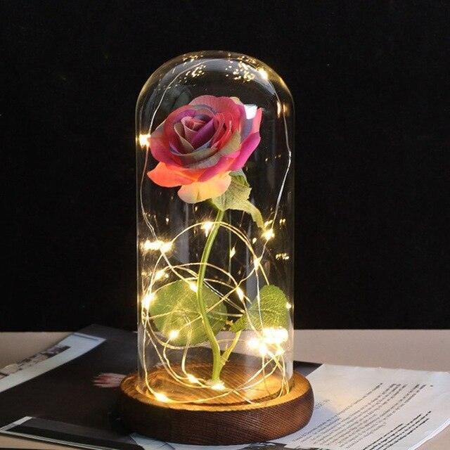 Rose Flower Glass Cover LED Lamp - HEPSIBAH SHOP