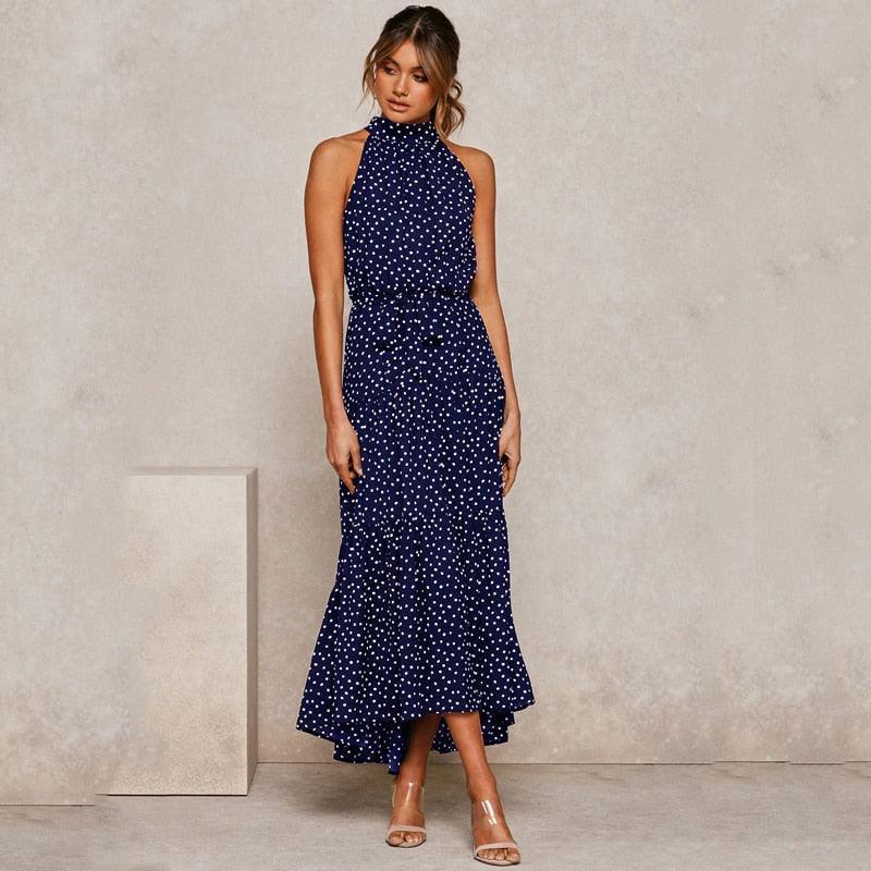 Summer Long Dress Polka Dot Casual - HEPSIBAH SHOP