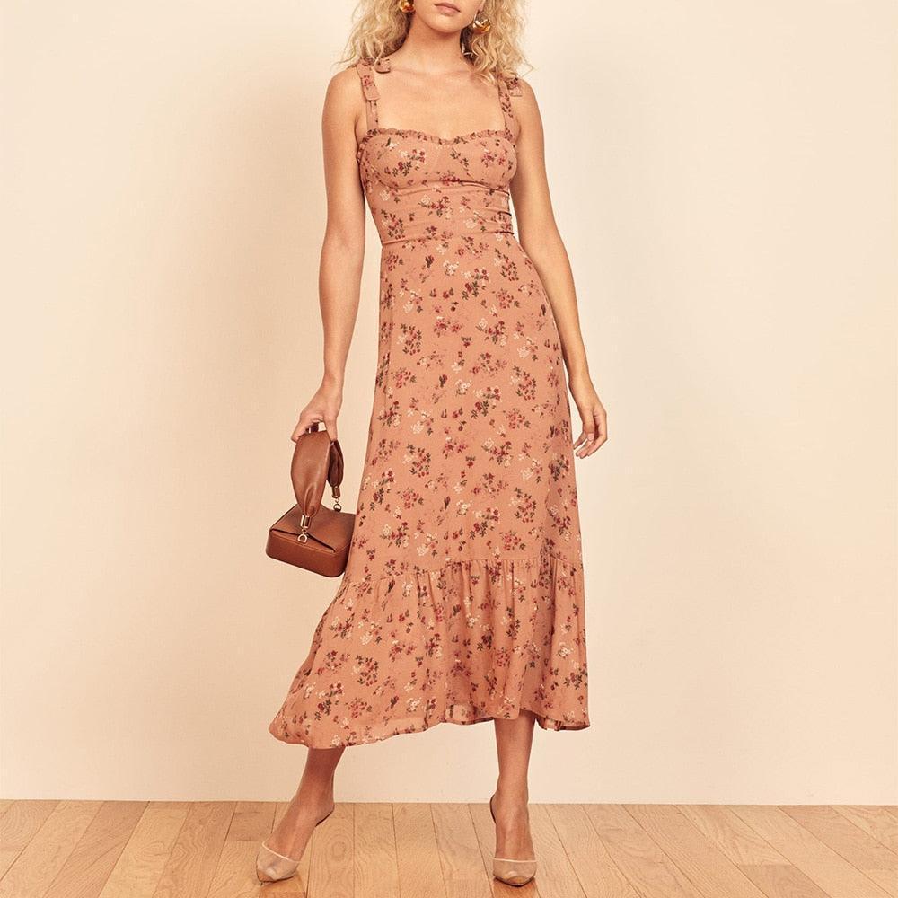 Dresses Women Elegant Vintage Floral Summer Dress - HEPSIBAH SHOP