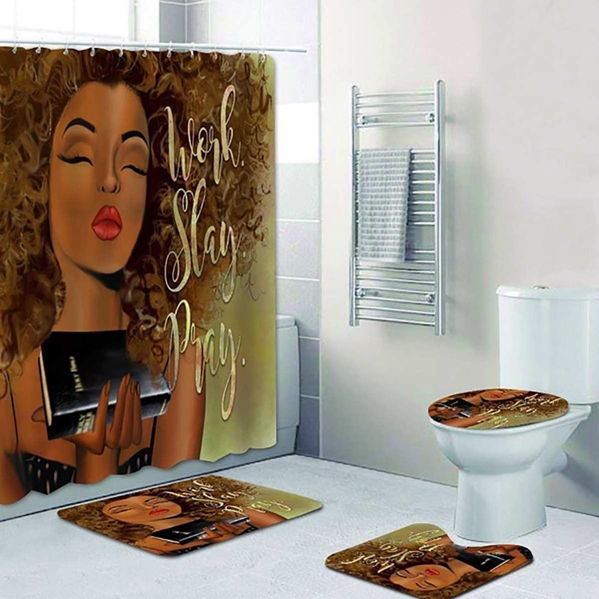 African American Shower Curtain Set - HEPSIBAH SHOP