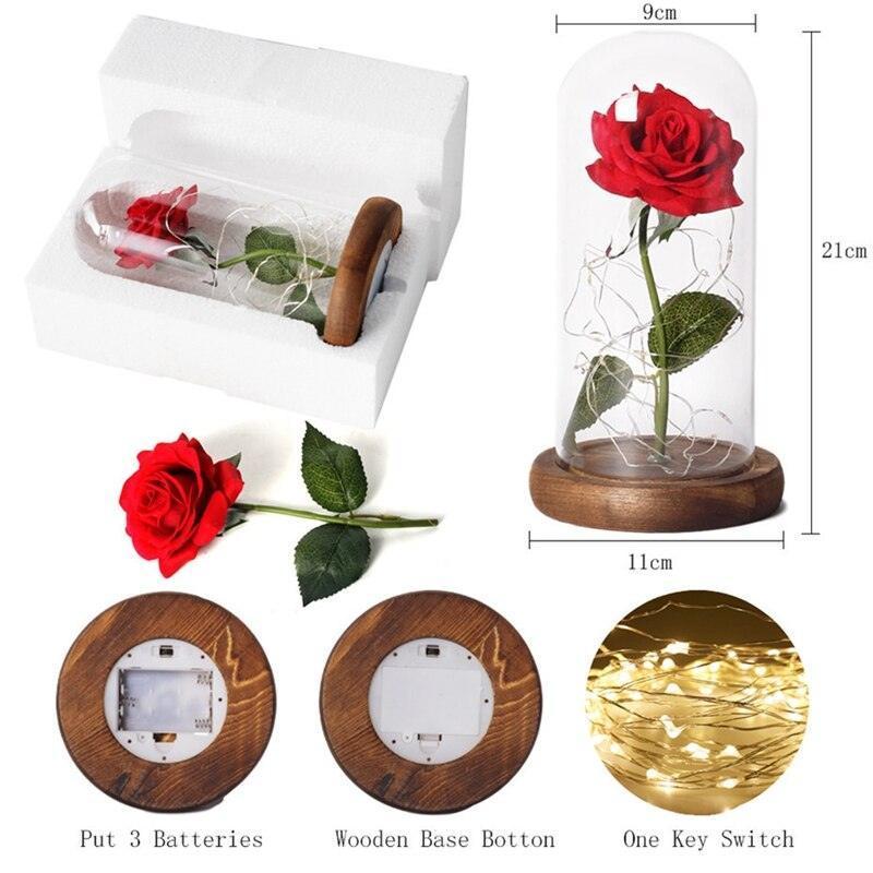 Rose Flower Glass Cover LED Lamp - HEPSIBAH SHOP