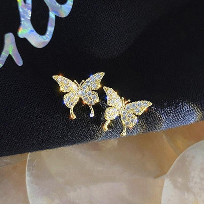 New Korean Sweet Grey Leaf Stud Earrings - HEPSIBAH SHOP