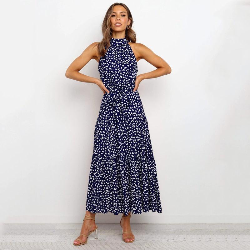 Summer Long Dress Polka Dot Casual - HEPSIBAH SHOP