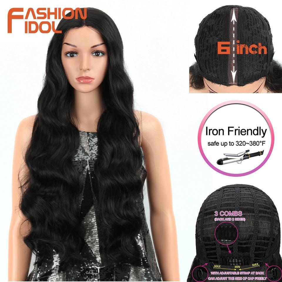 FASHION IDOL 28 Inch Deep Wave Hair Synthetic Lace Wigs - HEPSIBAH SHOP