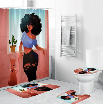 Sexy Lovely Girl Afro Lady Bathroom Set - HEPSIBAH SHOP