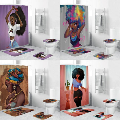 Sexy Lovely Girl Afro Lady Bathroom Set - HEPSIBAH SHOP