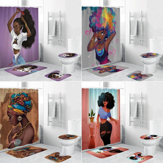 Sexy Lovely Girl Afro Lady Bathroom Set - HEPSIBAH SHOP