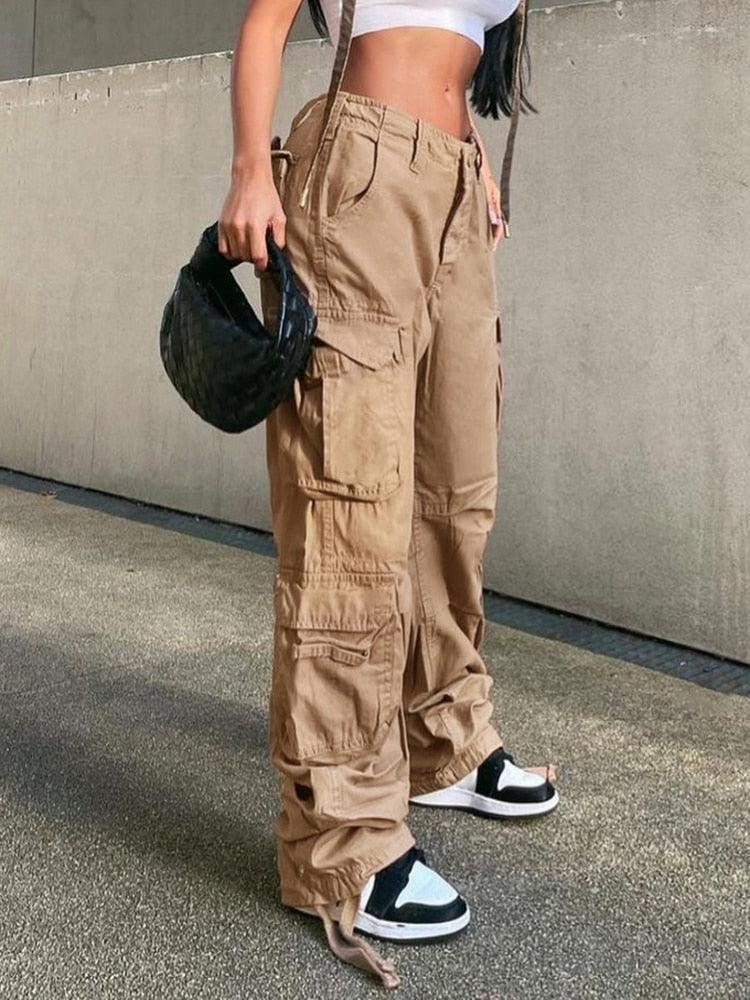 HEYounGIRL Harajuku Hip Hop Casual Low Waist Cargo Pants - HEPSIBAH SHOP