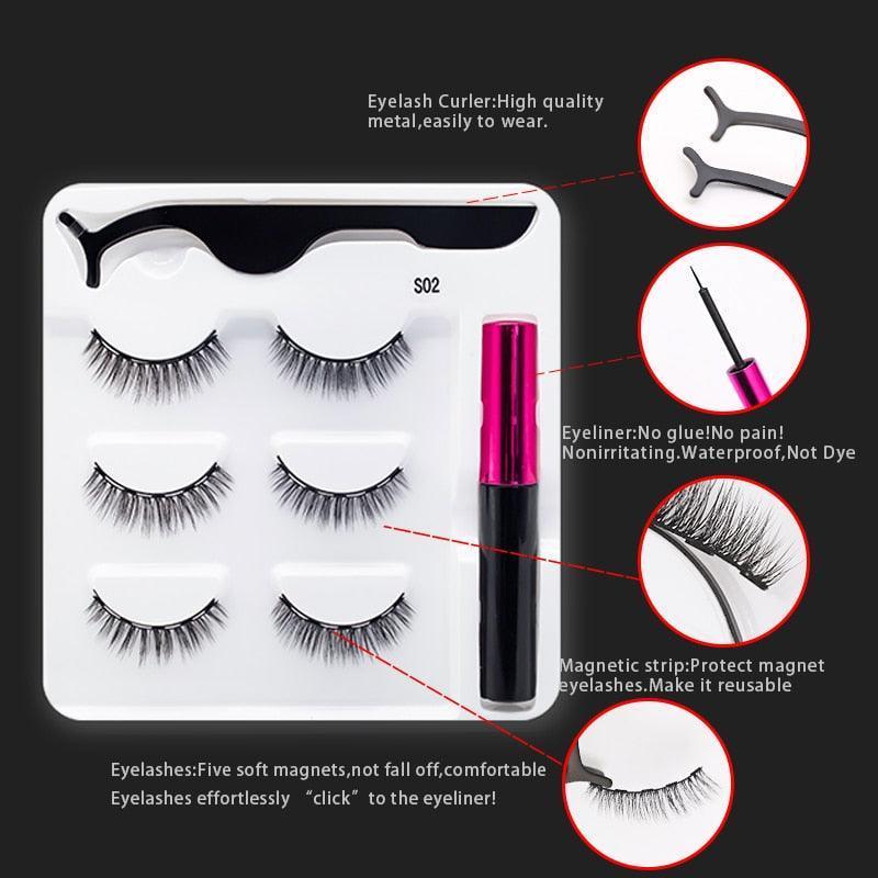 3Pairs Magnetic Eyelashes - HEPSIBAH SHOP