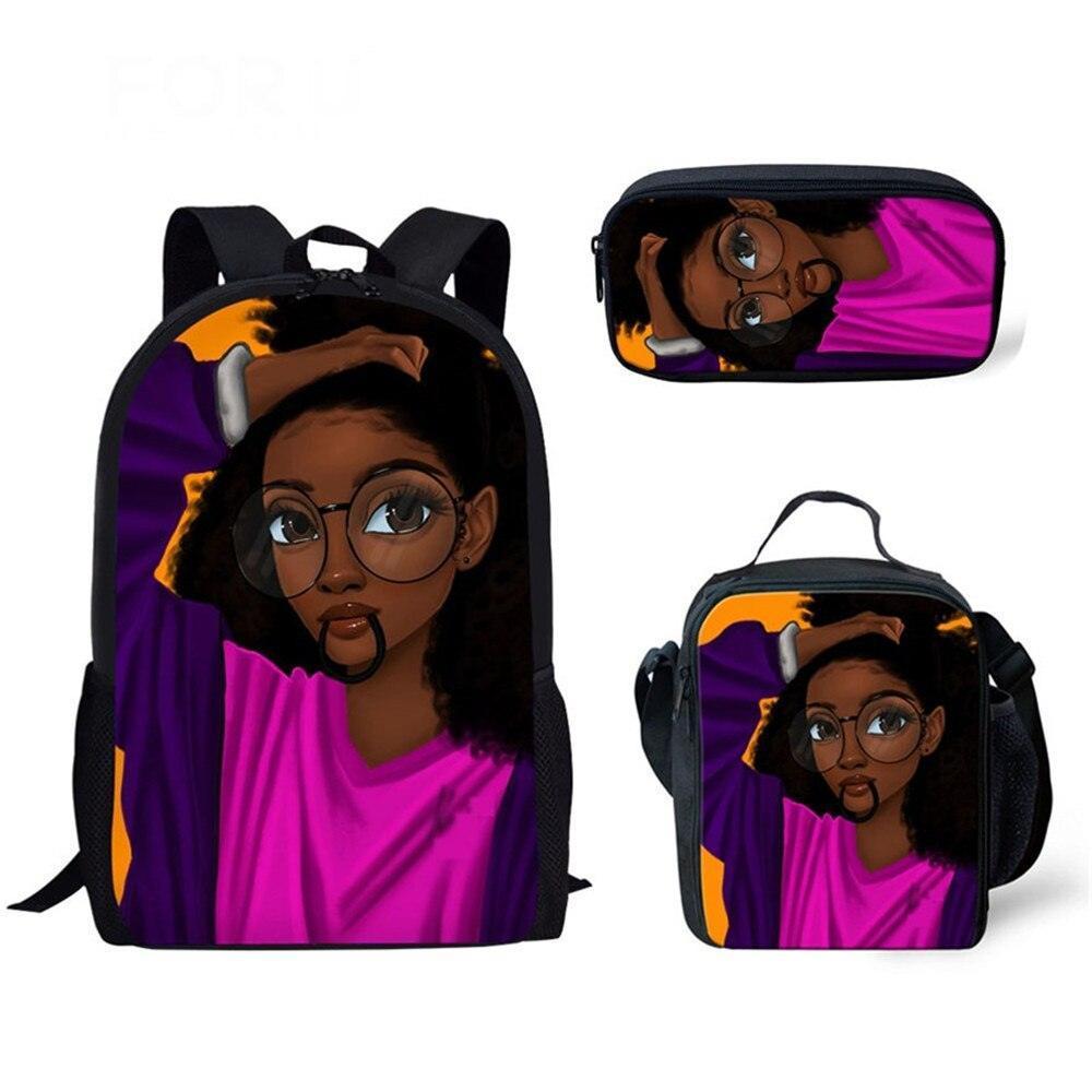 Afro Girl Magic Art School Bag Sets For Kids - HEPSIBAH SHOP