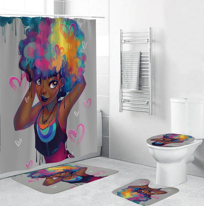 Sexy Lovely Girl Afro Lady Bathroom Set - HEPSIBAH SHOP