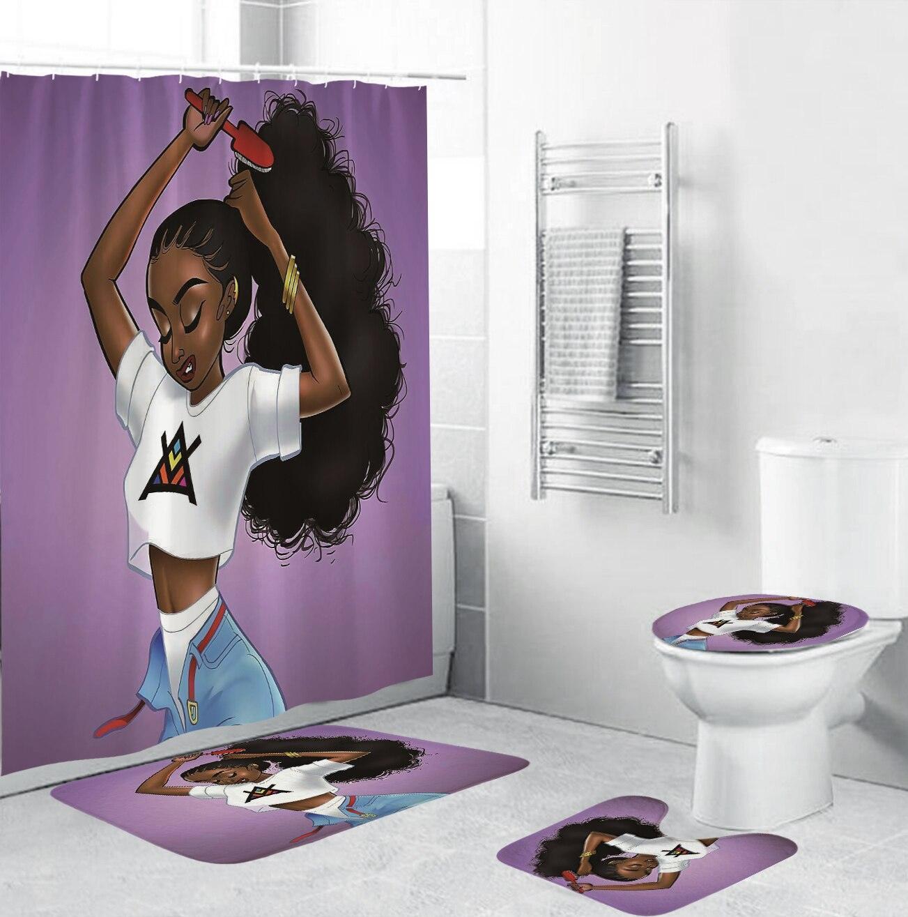 Sexy Lovely Girl Afro Lady Bathroom Set - HEPSIBAH SHOP