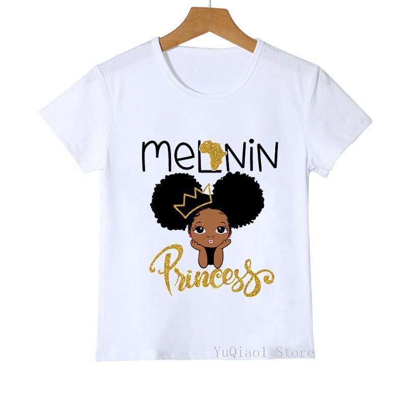 Melanin Princess Print Children's T-Shirts - HEPSIBAH SHOP