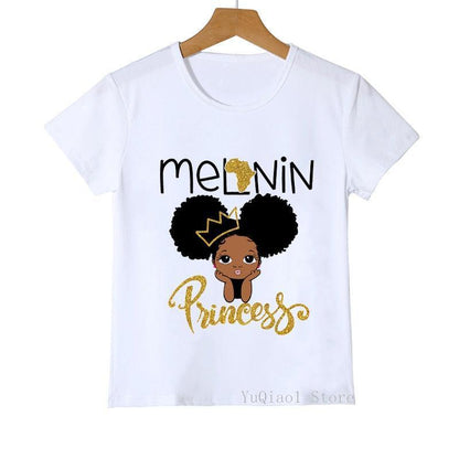 Melanin Princess Print Children's T-Shirts - HEPSIBAH SHOP