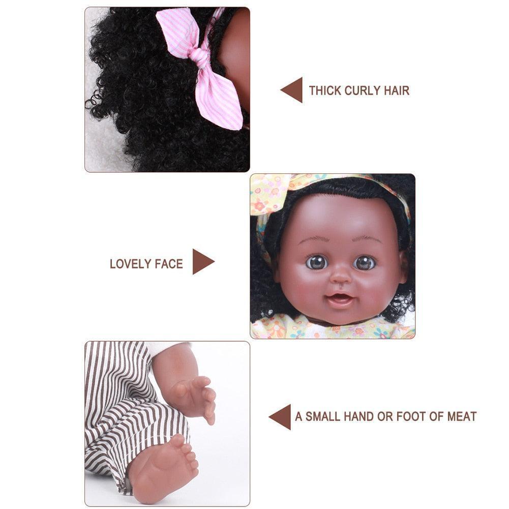 African American Doll Full Enamel Baby Toys - HEPSIBAH SHOP