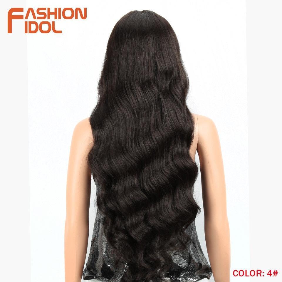 FASHION IDOL 28 Inch Deep Wave Hair Synthetic Lace Wigs - HEPSIBAH SHOP