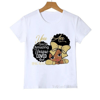 Melanin Princess Print Children's T-Shirts - HEPSIBAH SHOP