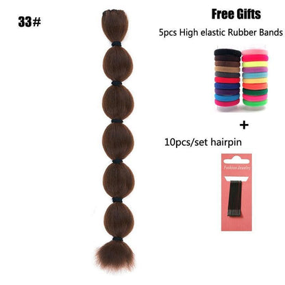 Synthetic Kinky Straight Hair Puff Bun Bubble Ponytail - HEPSIBAH SHOP