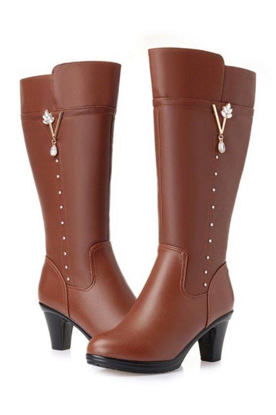 Women's Winter Genuine Leather Boots - HEPSIBAH SHOP