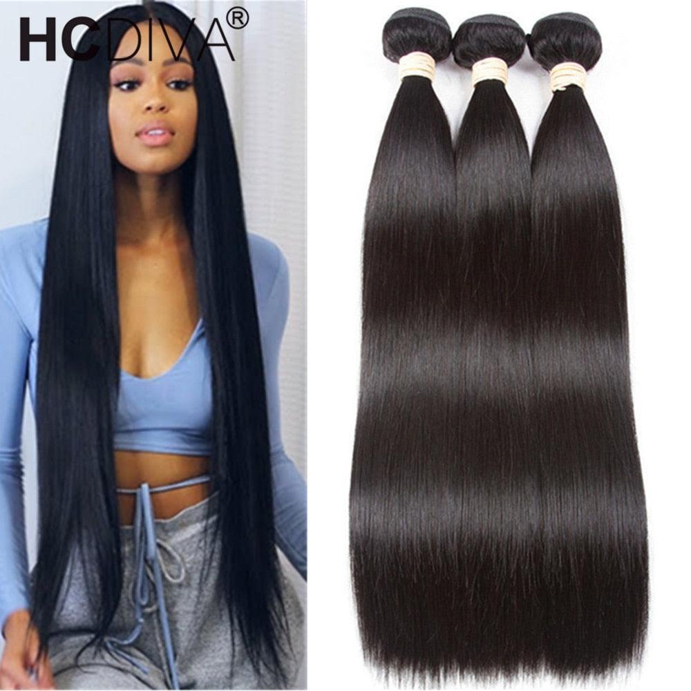 Brazilian Straight Hair Bundles 3/4 Pieces Straight Human Hair Bundles 10A 8-32 Inch - HEPSIBAH SHOP