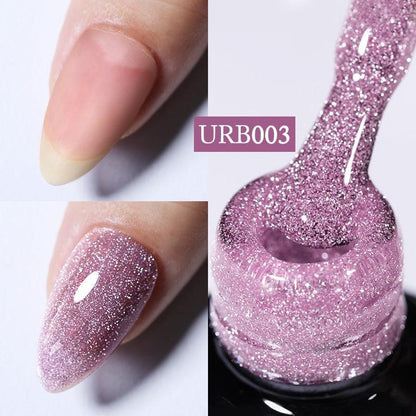 UR SUGAR 7ml Gold Glitter Gel Nail Polish Platinum Shining Mineral Sequins Soak Off UV LED Gel Nail Semi Permanent Manicure - HEPSIBAH SHOP