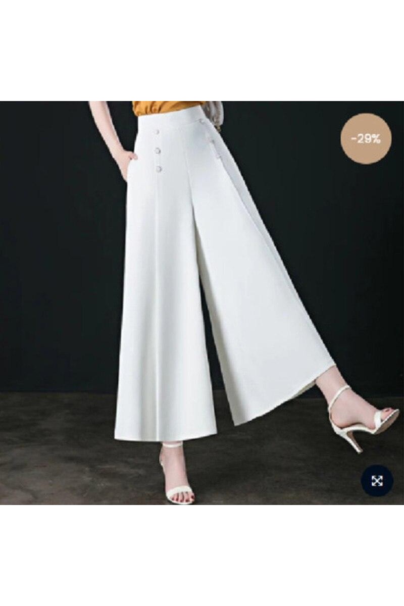 All-match Drape Button Bigfoot Nine Point Jilt Trousers Female - HEPSIBAH SHOP