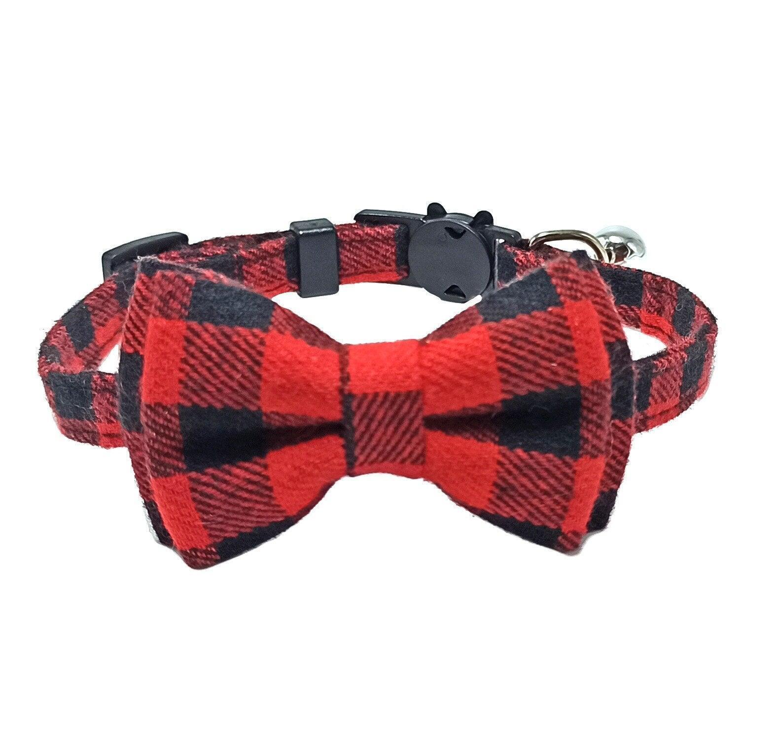 Pet Collar Cute Adjustable Plaid Cat Bow Tie - HEPSIBAH SHOP