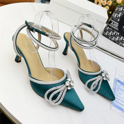 Luxury Satin Pointed Toe Sandals For Girls - HEPSIBAH SHOP