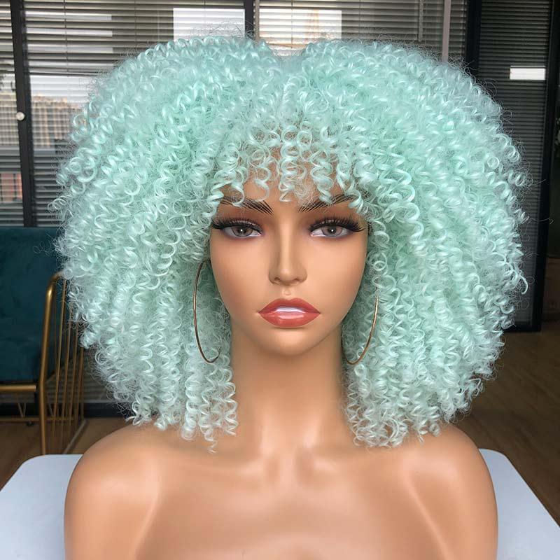 Short Afro Kinky Curly Wig With Bangs - HEPSIBAH SHOP