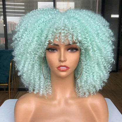 Short Afro Kinky Curly Wig With Bangs - HEPSIBAH SHOP