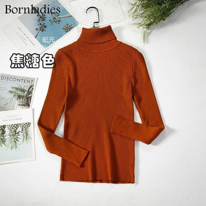 Bornladies Basic Turtleneck Women Sweater Tops Slim - HEPSIBAH SHOP