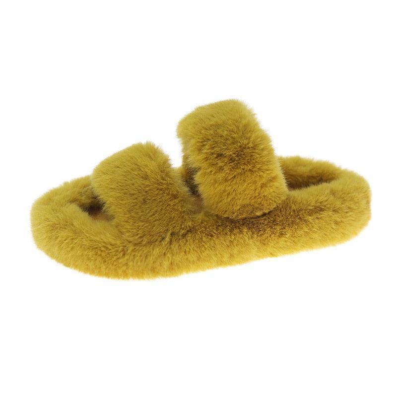 Women Fur Furry Slippers Soft Indoor Slides - HEPSIBAH SHOP