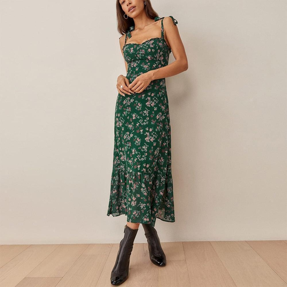 Dresses Women Elegant Vintage Floral Summer Dress - HEPSIBAH SHOP