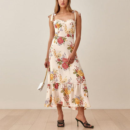 Dresses Women Elegant Vintage Floral Summer Dress - HEPSIBAH SHOP