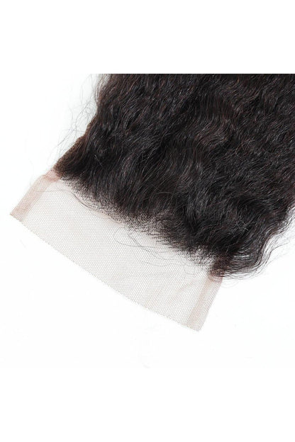 Brazilian Human Hair 3 Bundles With 4x4 Closure Kinky Straight Hair - HEPSIBAH SHOP