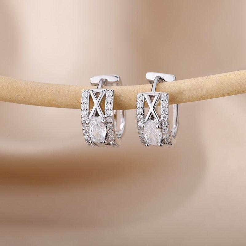 Heart Zircon Hoop Earrings for Women - HEPSIBAH SHOP